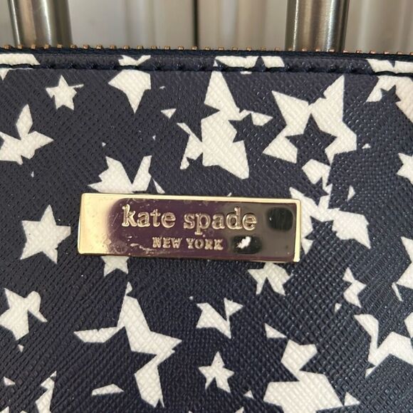 Kate Spade Brightwater Rachelle Stargazer Grainy Textured Vinyl Navy White - Picture 7 of 15